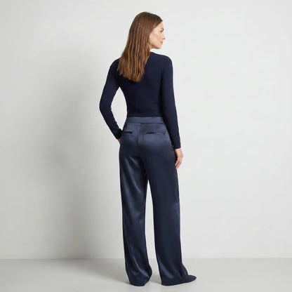 Spodnie satynowe – wide leg