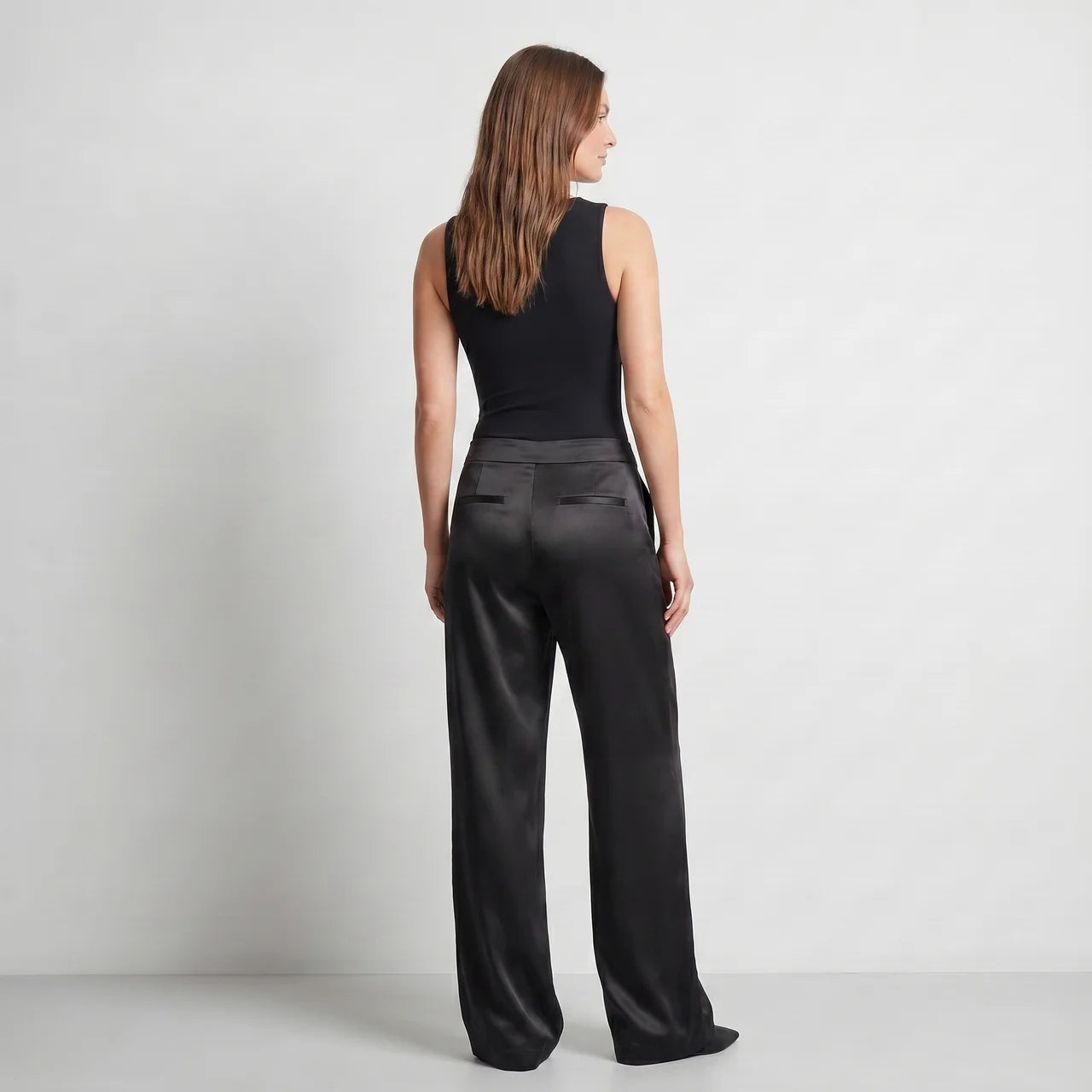 Spodnie satynowe – wide leg