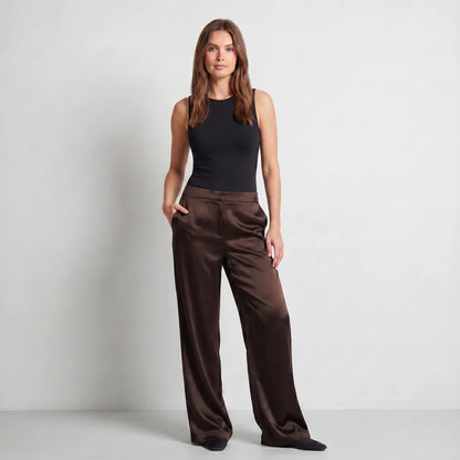 Spodnie satynowe – wide leg