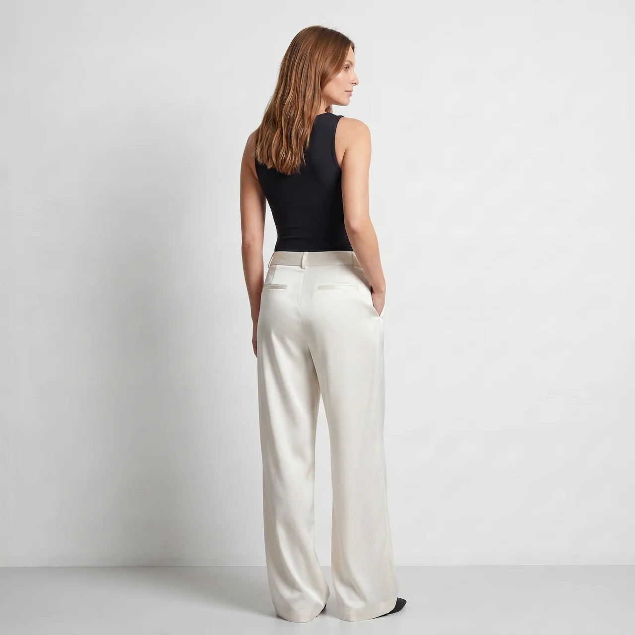 Spodnie satynowe – wide leg