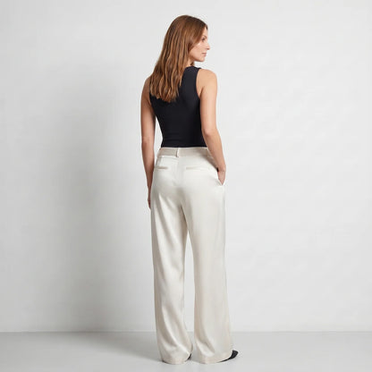 Spodnie satynowe – wide leg